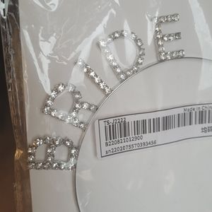NWT-Bride Rhinestone Headband - Silver